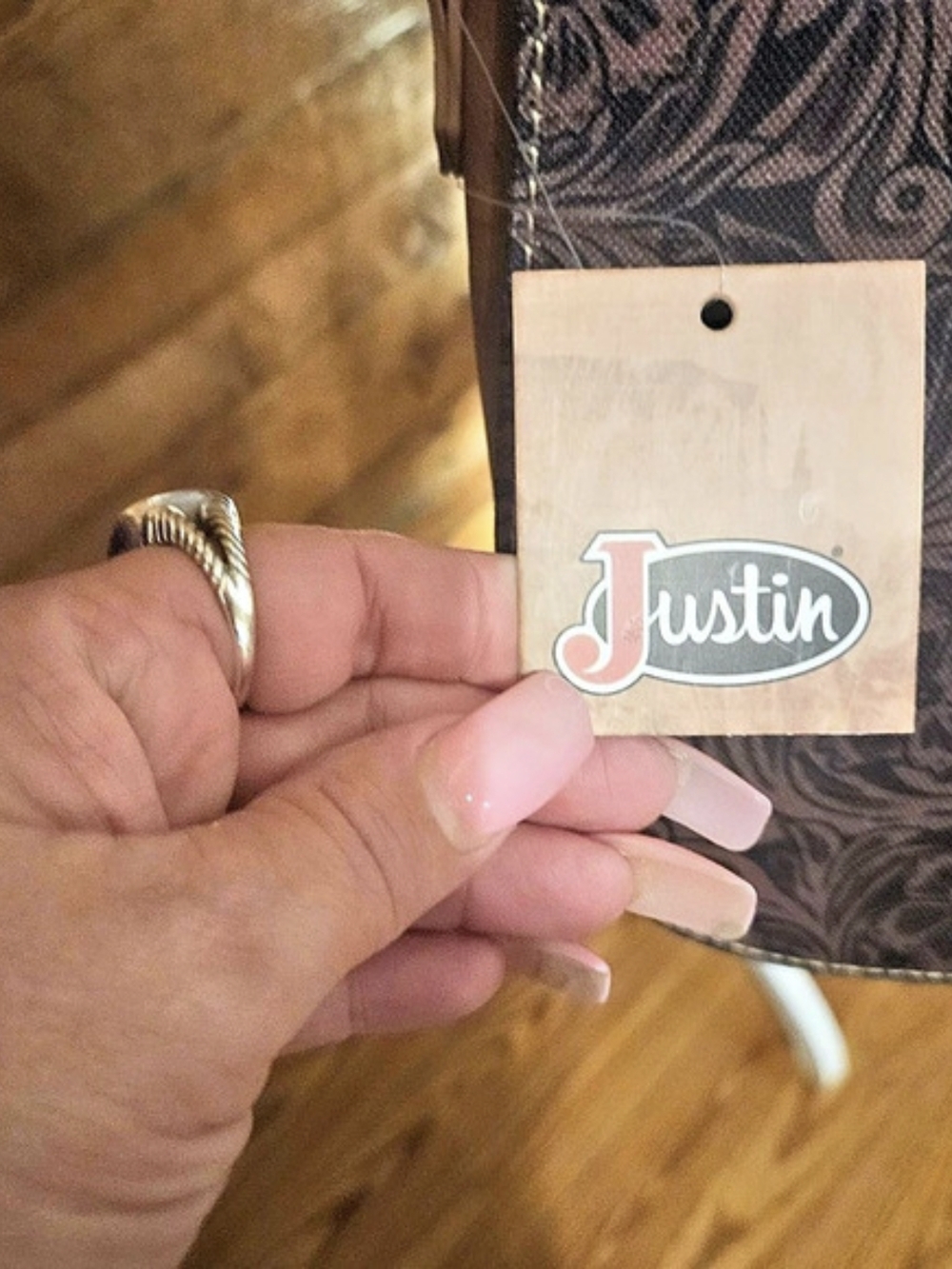 Justin Floral Crossbody Bag in Brown & Black NWT - Picture 11 of 12